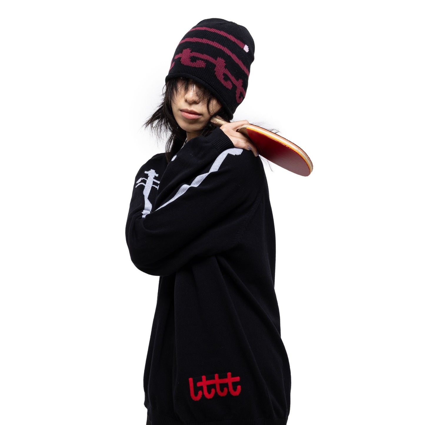 LTTT - KNIT SWIRL BEANIE - Red