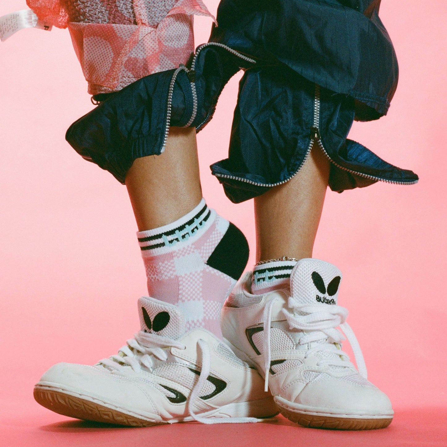 LTTT - SHUFFLE SOCKS - Pink Check