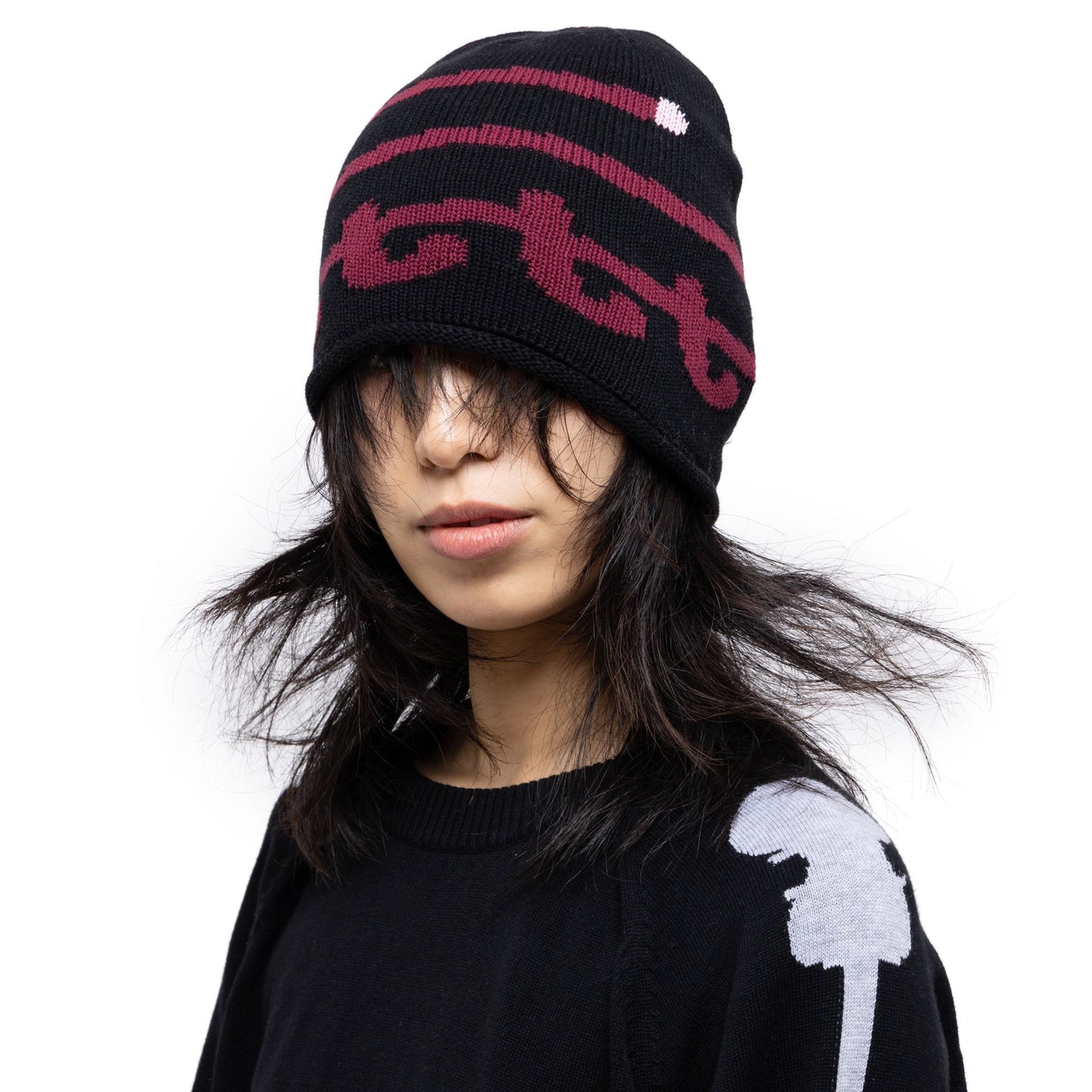 LTTT - KNIT SWIRL BEANIE - Red