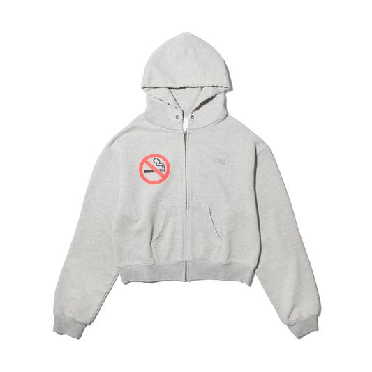 (nu-17) No Smoking Cropped Zip Hoodie