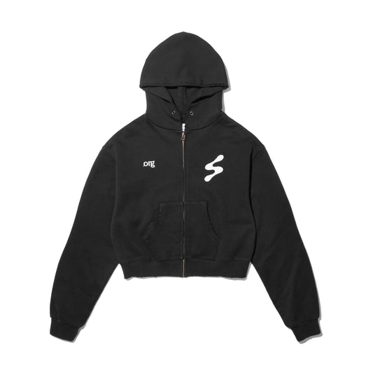 (nu-19) sabukaru Cropped Zip Hoodie