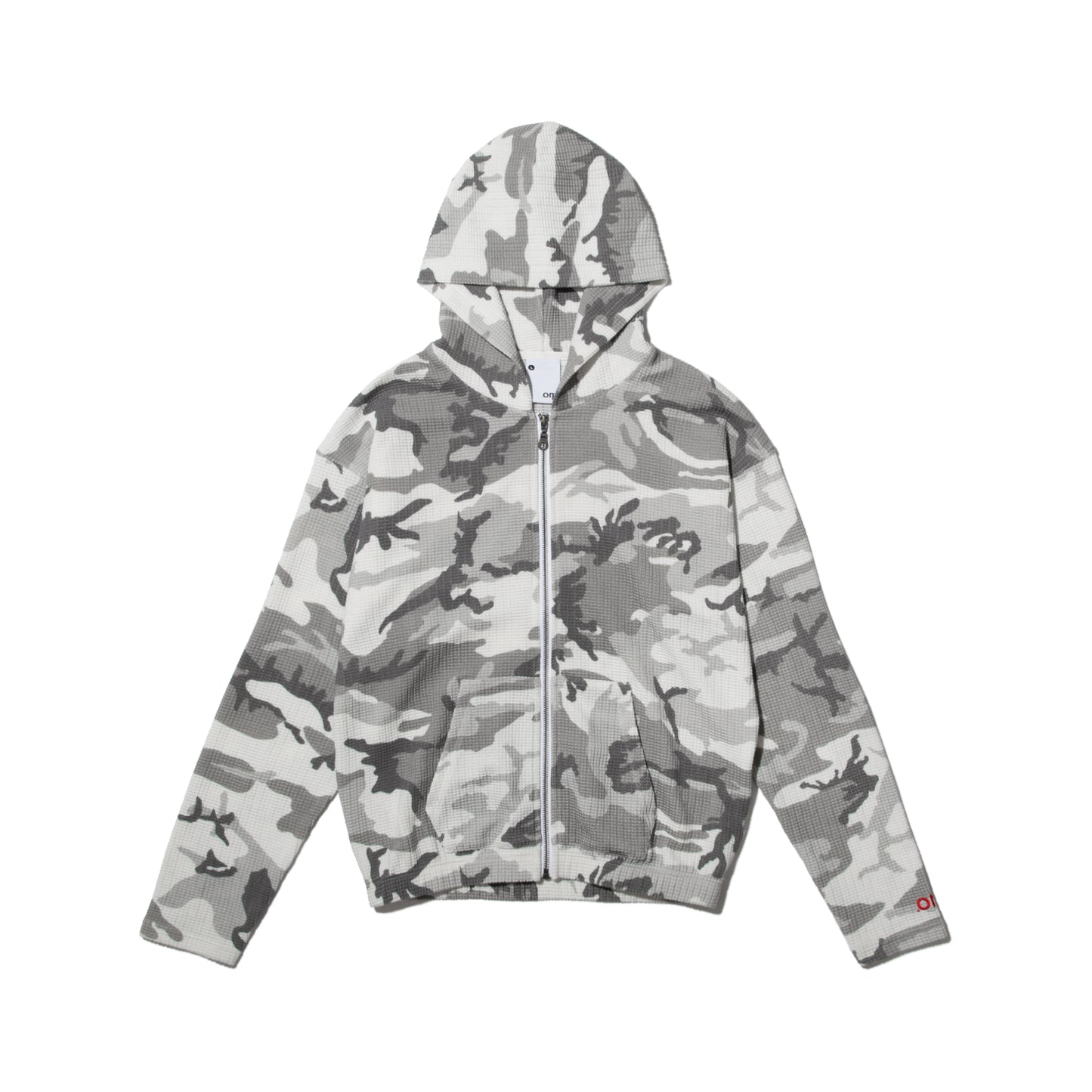 (nu-23) Slim Waffle Zip Hoodie Urban Woodland Camo