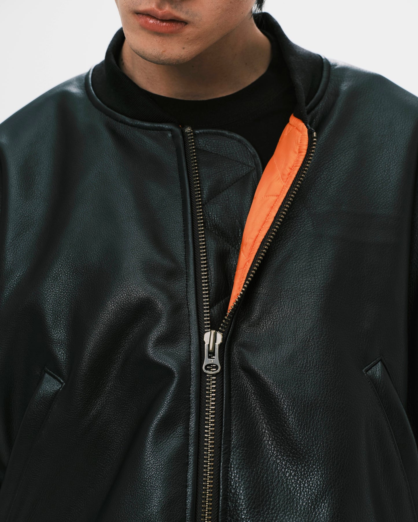 (nu-J26) Staff Leather MA-1 Jacket *org123.xyz Exclusive*