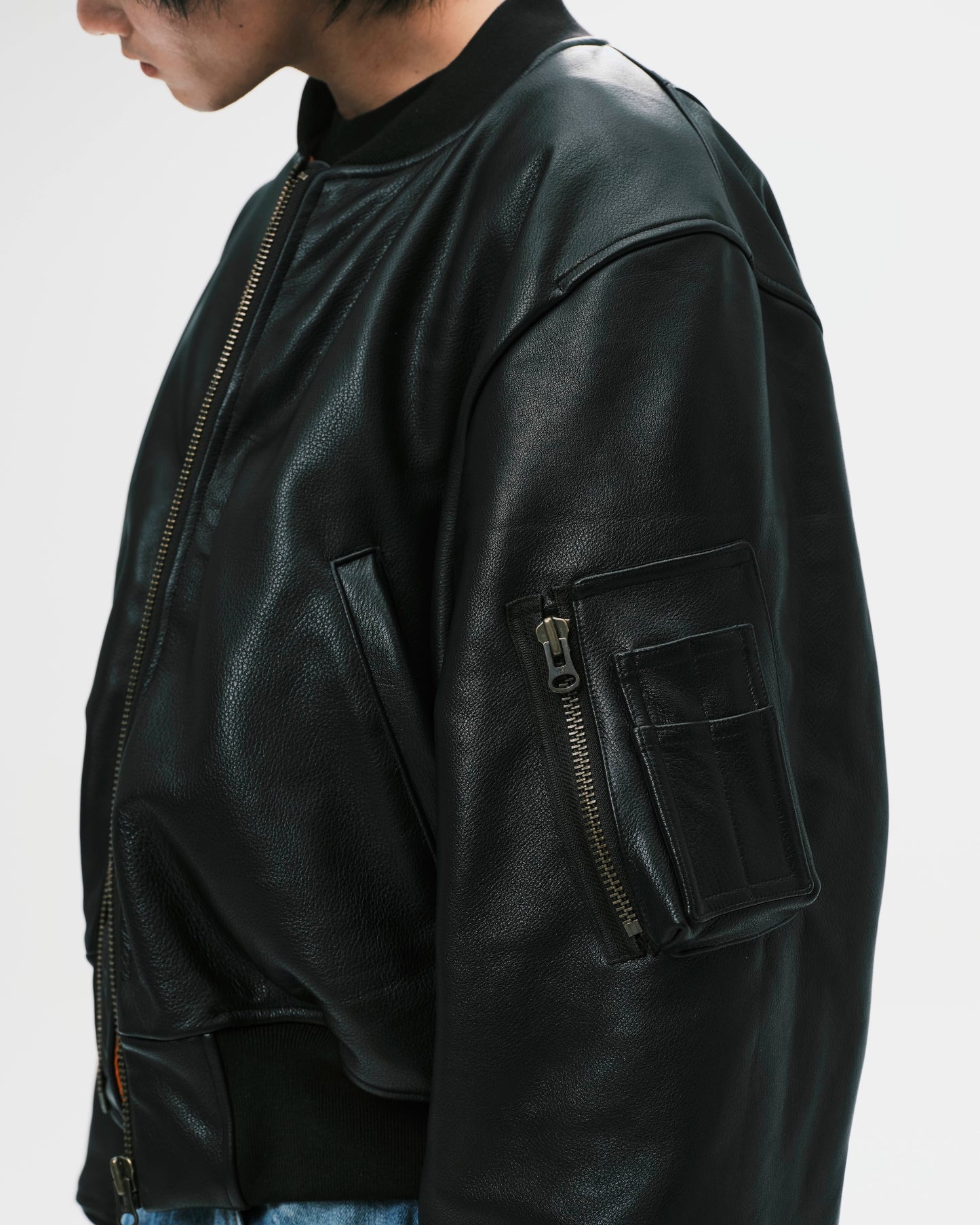 (nu-J26) Staff Leather MA-1 Jacket *org123.xyz Exclusive*