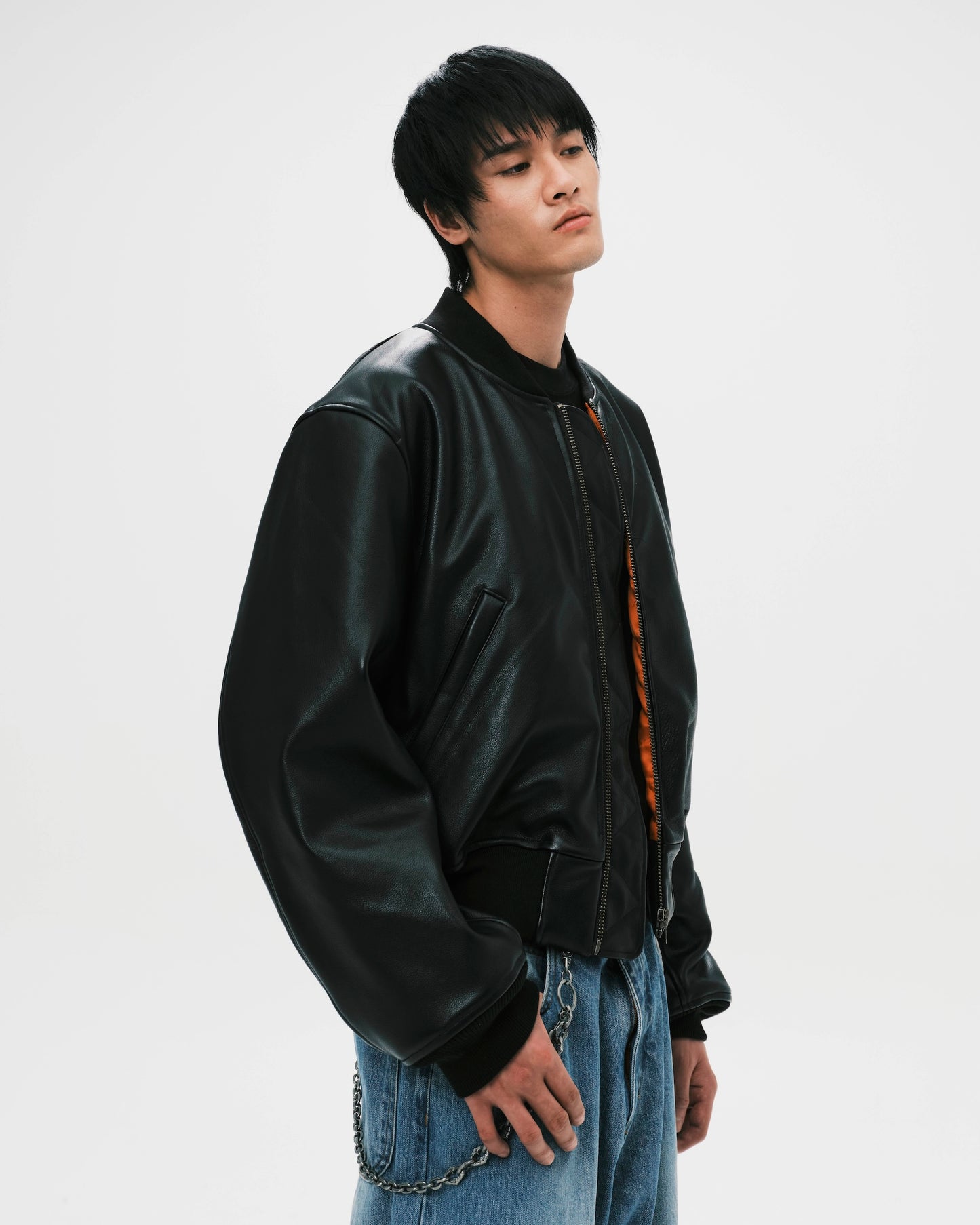 (nu-J26) Staff Leather MA-1 Jacket *org123.xyz Exclusive*